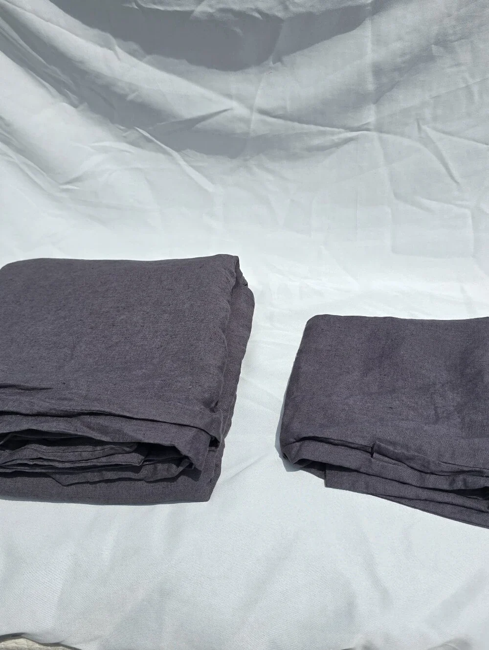 Quince Twin 100% European Linen Charcoal  1 Standard Sham Duvet Cover